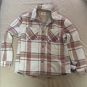 Plaid Button-Up Fleece Jacket